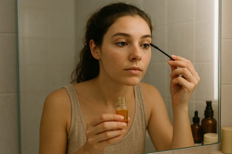 Aceite de ricino para pestañas más largas y densas