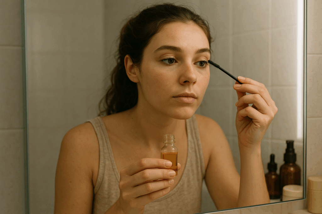 Aceite de ricino para pestañas más largas y densas