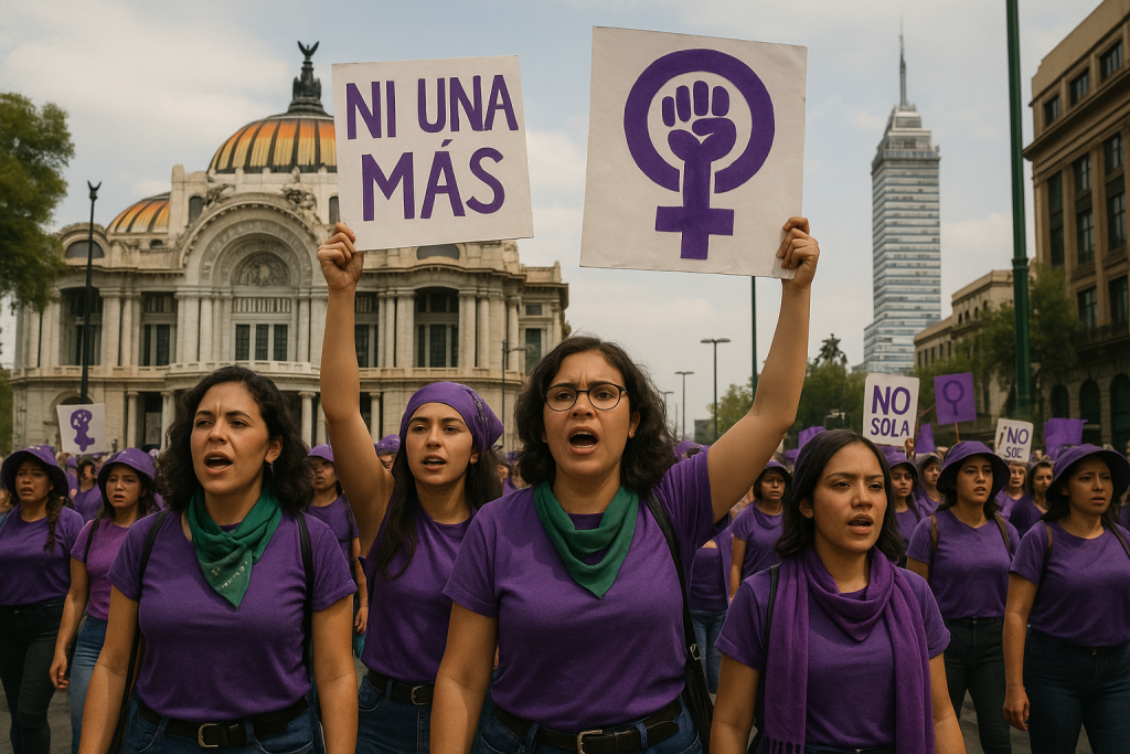CDMX se pinta de morado: mujeres en lucha contra la violencia